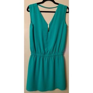 Teal open back dress